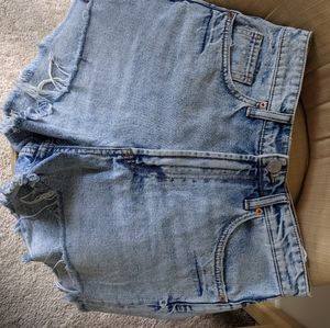 Zara Denim distressed shorts sz 28 high waist